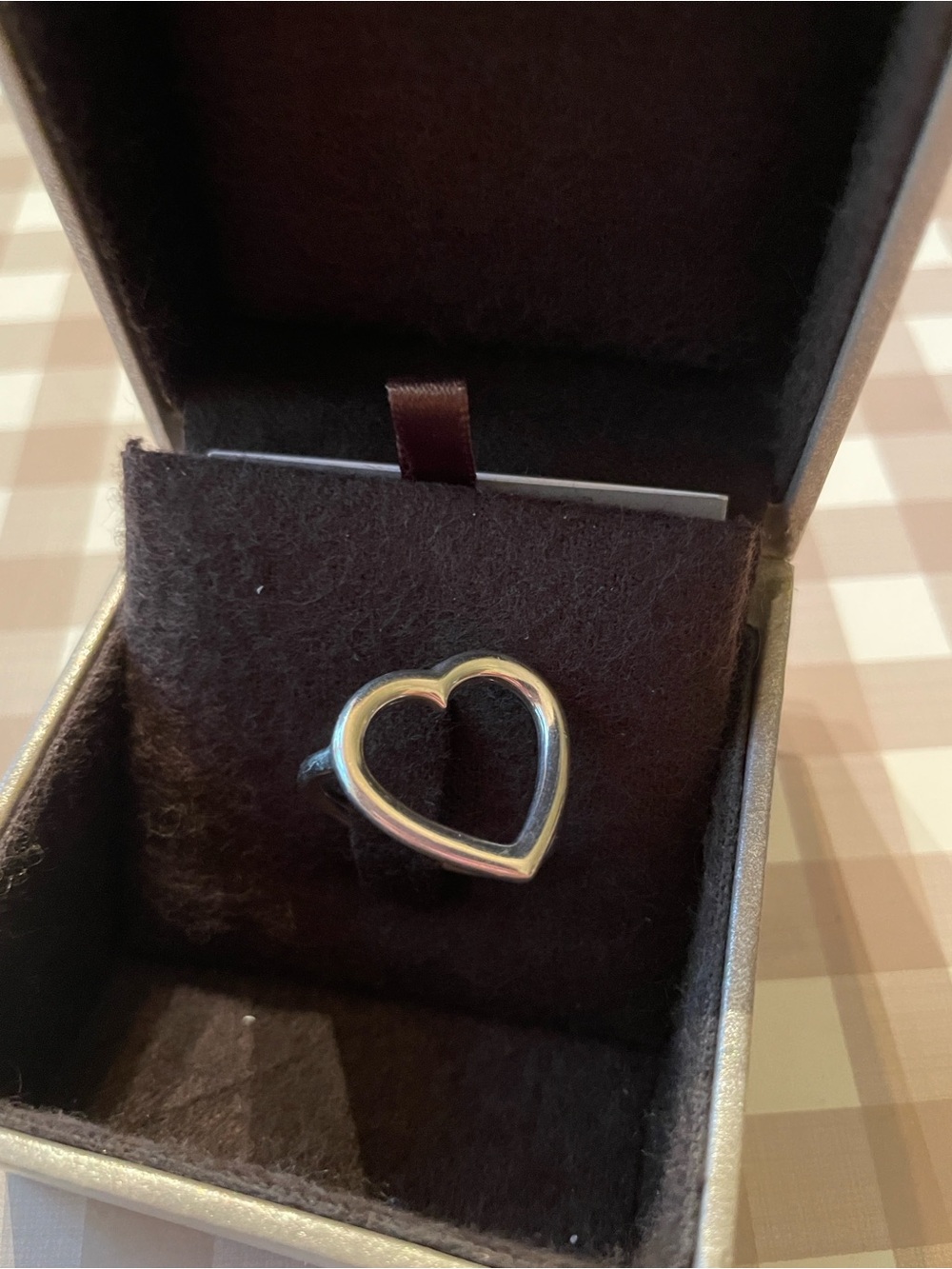 Christofle Idole Silver Open Heart Ring - Silver